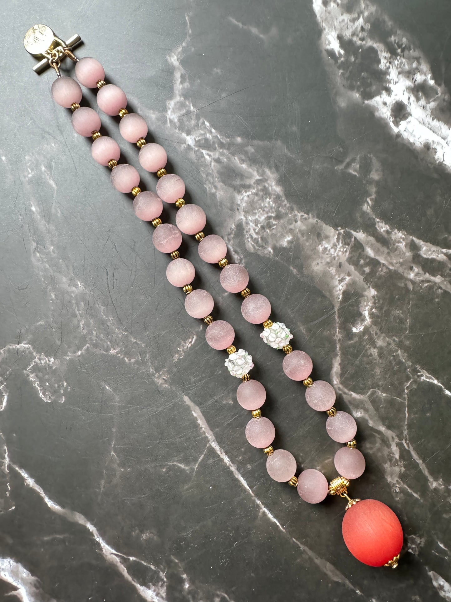 Purple Colored Glaze Necklace