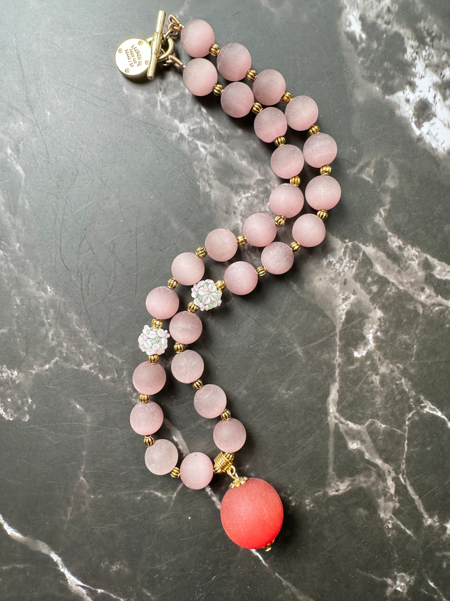 Purple Colored Glaze Necklace