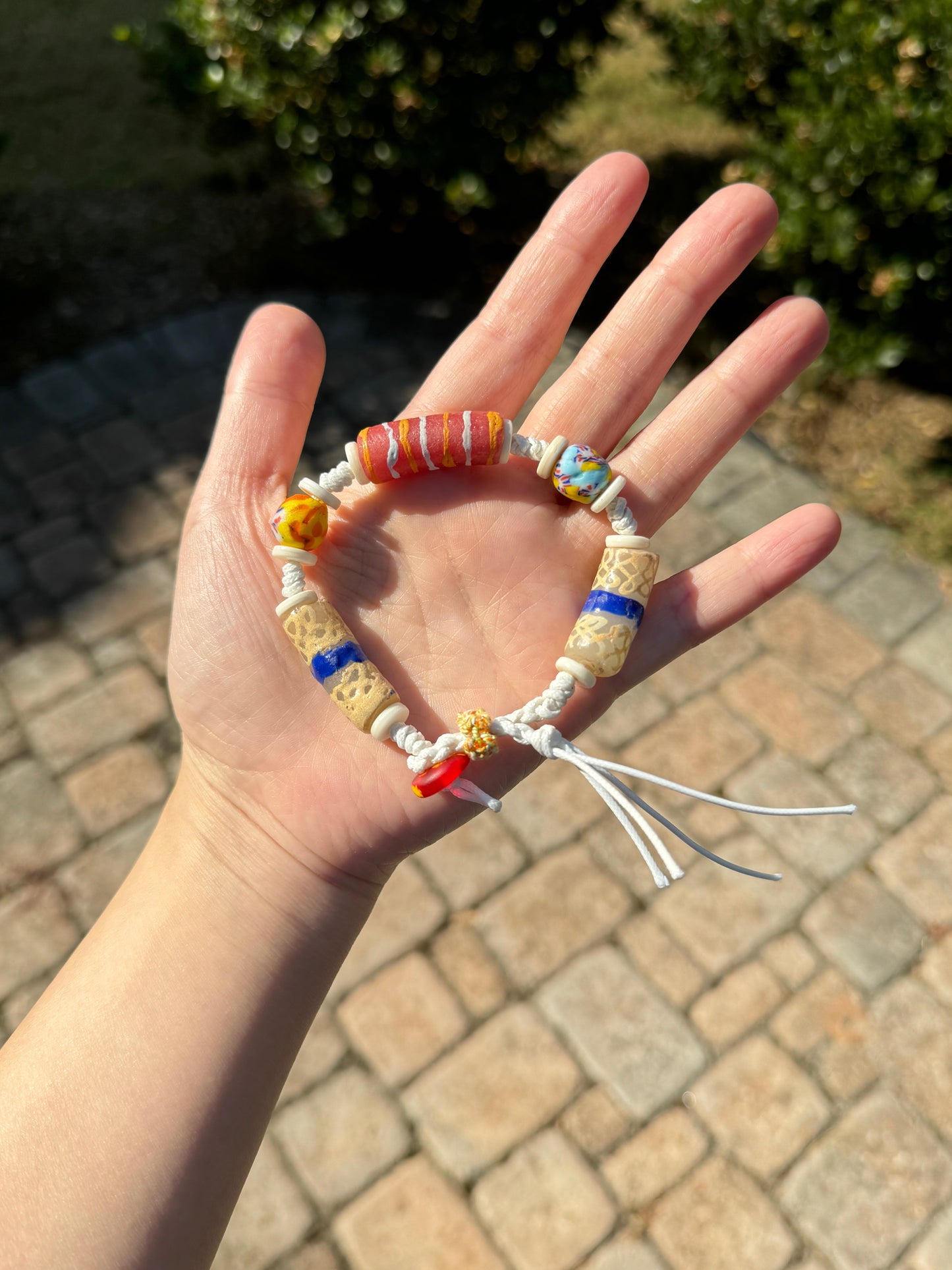 Handmade African Trade Beads Bracelet