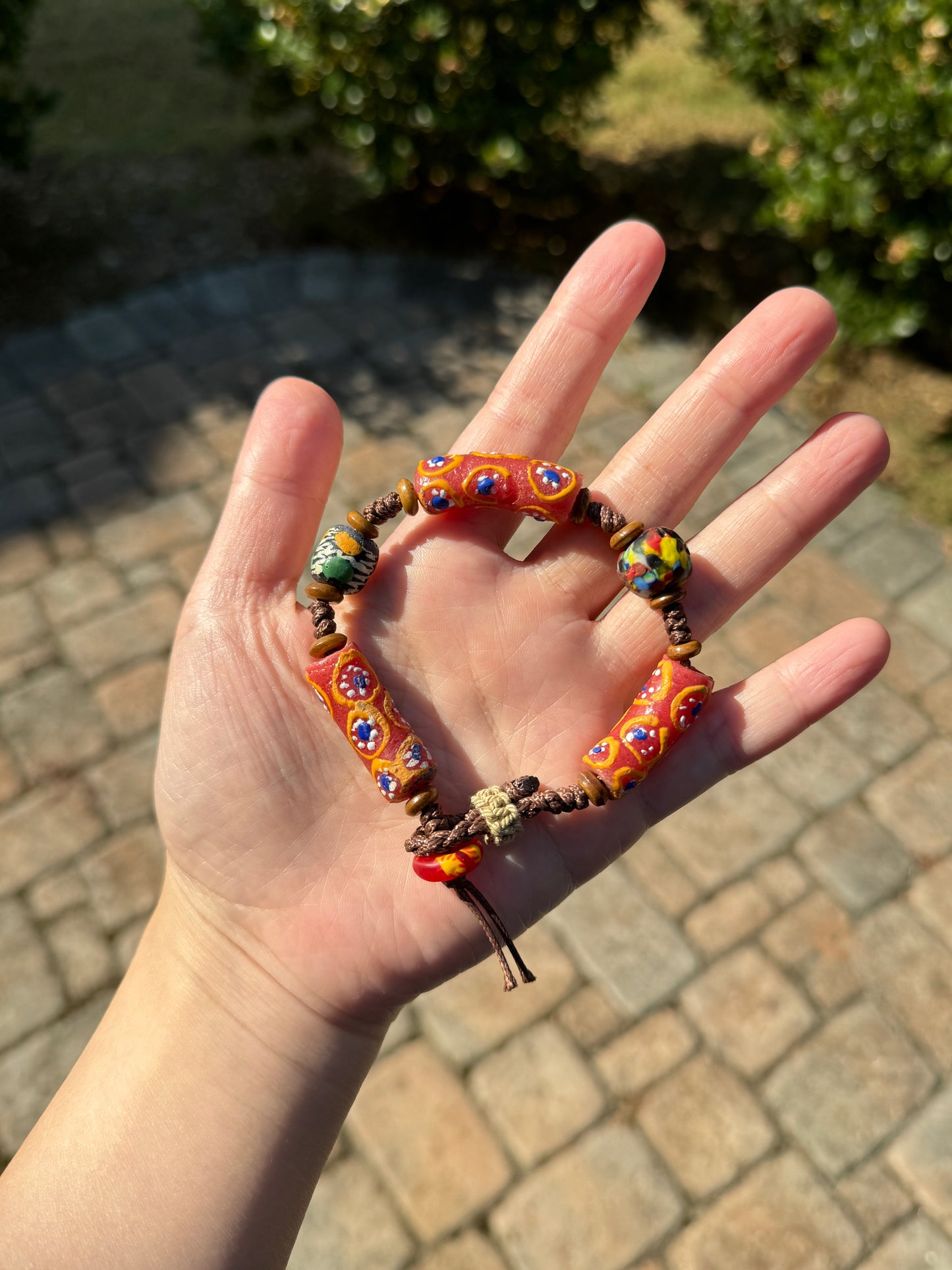 Handmade African Trade Beads Bracelet