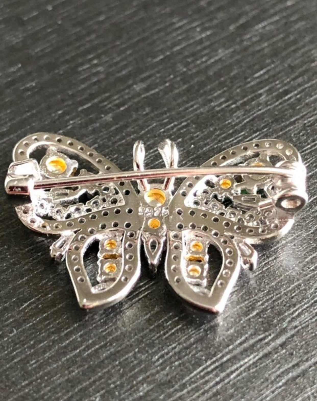 Sterling Silver Butterfly Brooch Pendant, Jadeiet Jade Brooch or Pendant, Multipurpose pendant