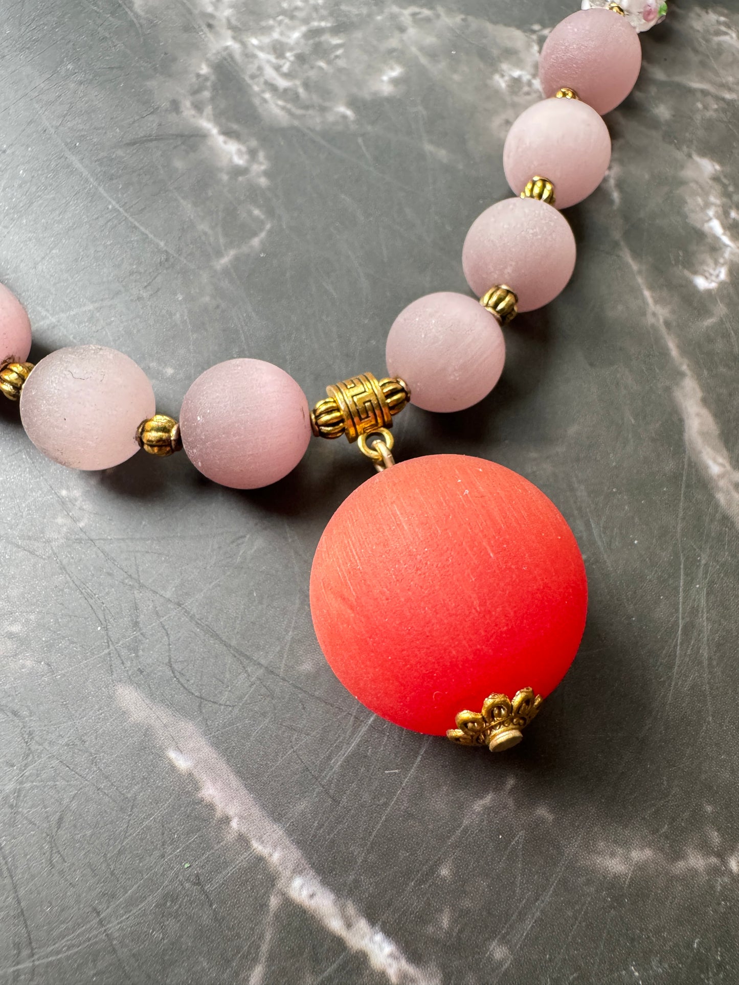 Purple Colored Glaze Necklace