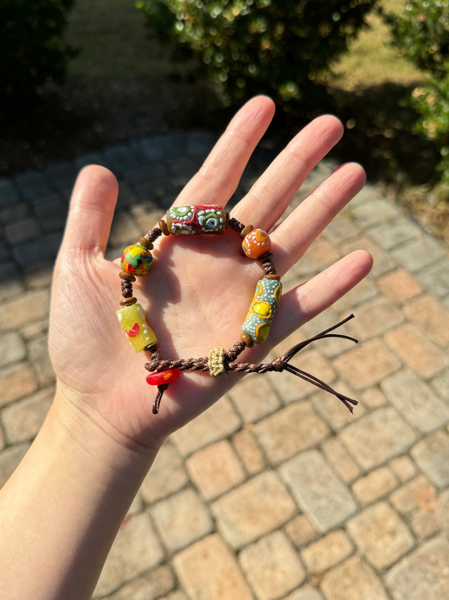 Handmade African Trade Beads Bracelet