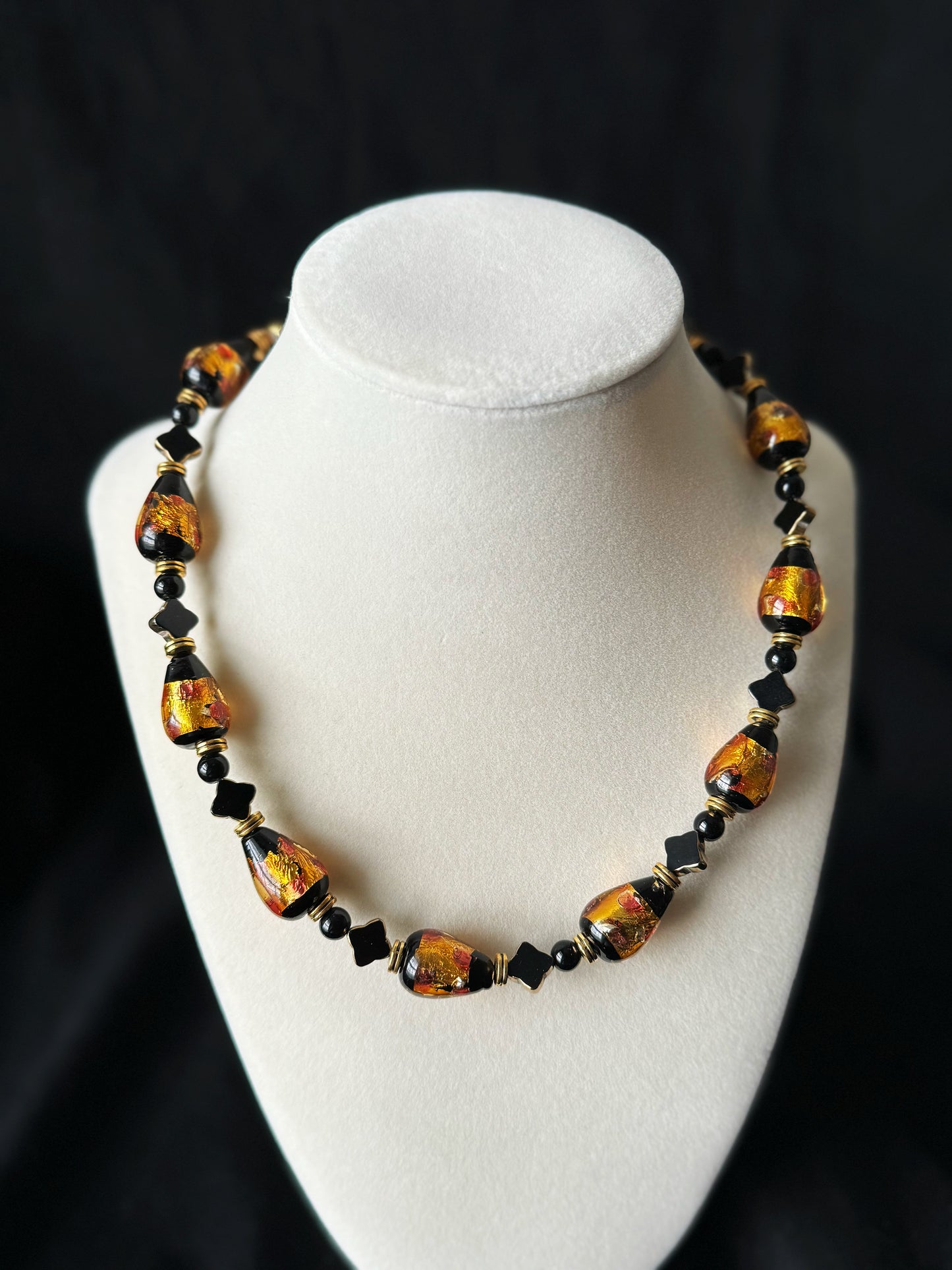 Golden and Black Glaze Necklace