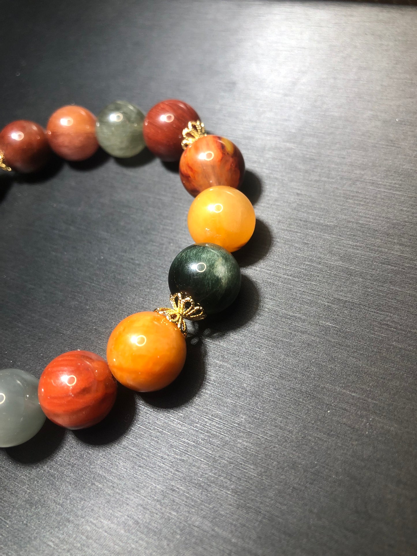 12mm+ Colorful Rutile Quartz Bead Bracelet