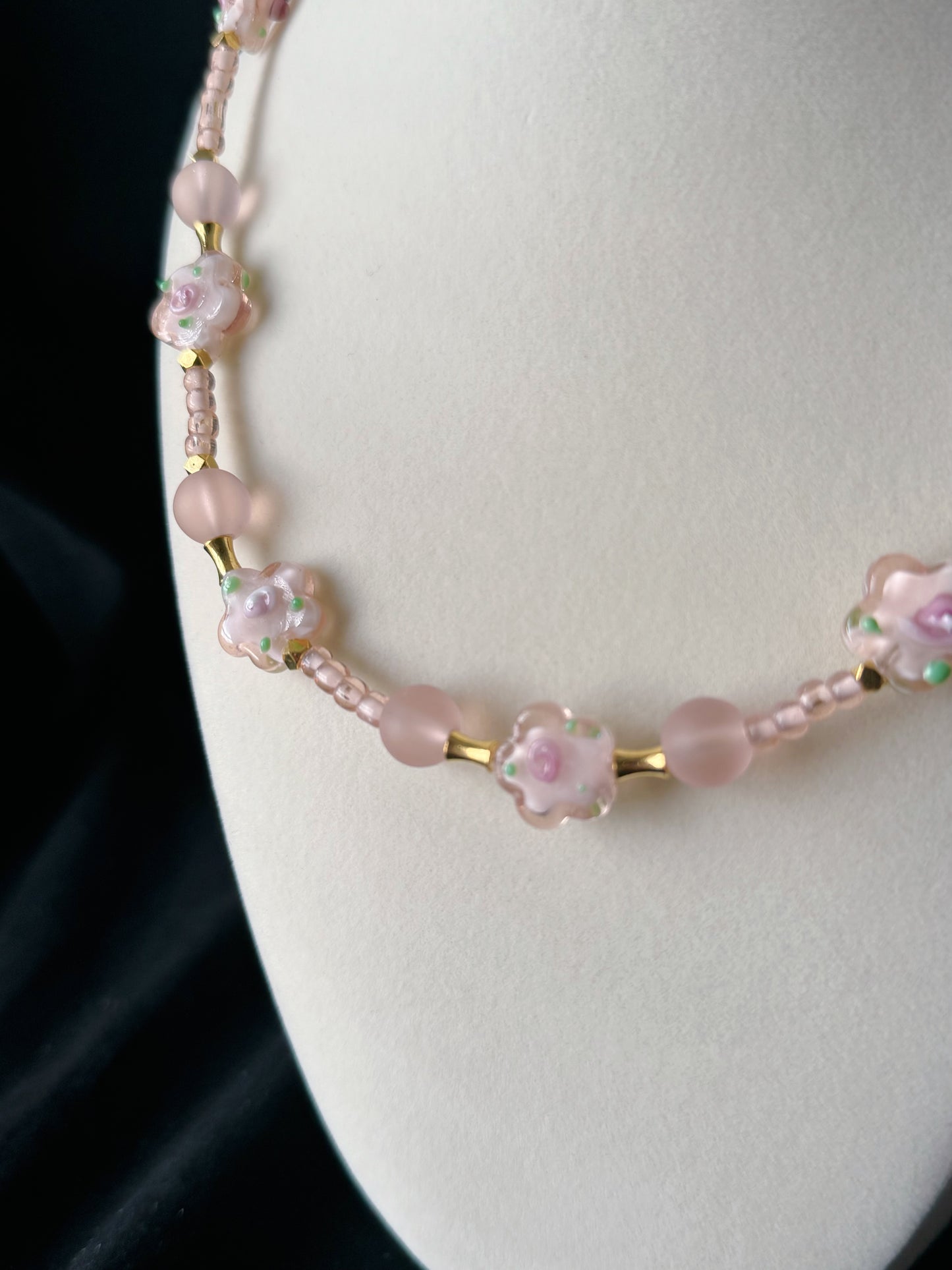 Pink Floral Glaze Necklace