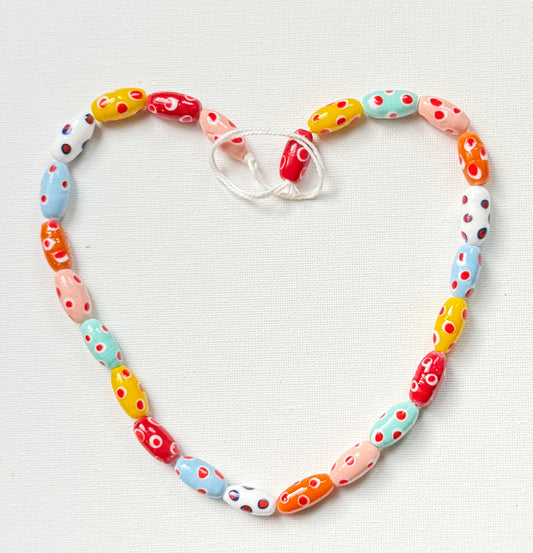 Colorful Dots Glass Beads (HD001)