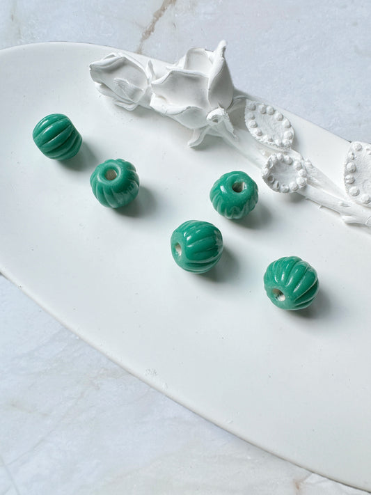 Turquoise Green Chinese Glass Beads (CH003)